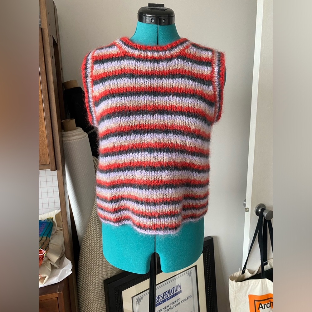 Handmade striped mohair sweater vest